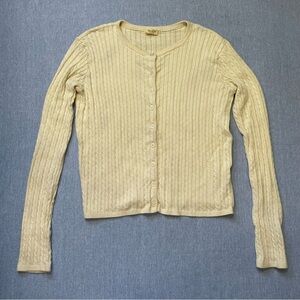 Brandy Melville Beige Ribbed Cardigan